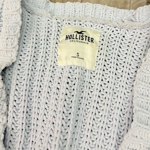 Hollister pastel periwinkle blue chenille knit oversized cardigan - Picture 2 of 5
